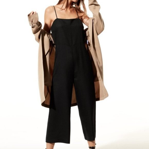 Aritzia Babaton Estaban Skinny Strap Jumpsuit Black Size 4 - Picture 1 of 9